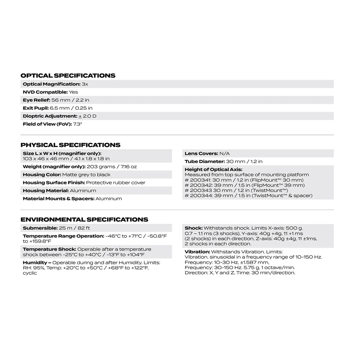 Aimpoint® 3X-P™ Magnifier w/ 39 mm FlipMount™ & TwistMount™